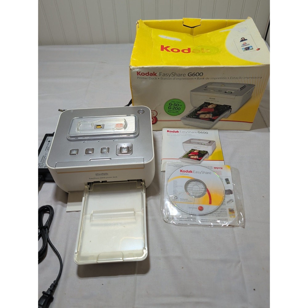 Kodak EasyShare G600 Printer Dock Series 3 Plus Box Cable Manual CD Bundle